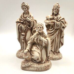 Vtg Atlantic Mold Co. Hand Painted Set of 3 Wise Men Replacements Nativity *Pics